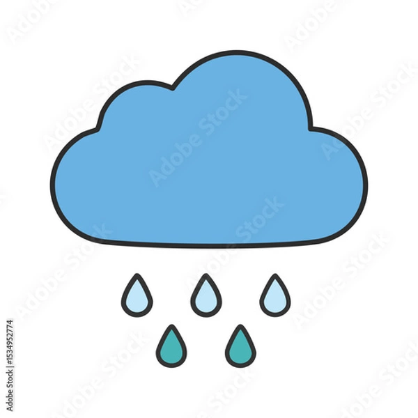 Fototapeta Simple and Clean Weather Symbols – Vector Illustration