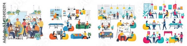 Fototapeta Modern Office Collaboration and Teamwork