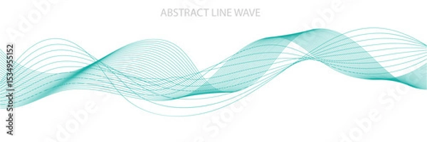Fototapeta Wave line pattern. Light halftone undulate net background. Abstract air flowing particle wallpaper. Vector curve dashed gradient element for poser, banner, presentation, booklet, flyer vector in eps10
