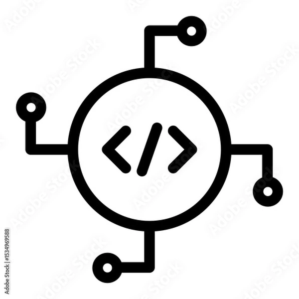 Fototapeta Design and Development. API Interface vector icon illustration