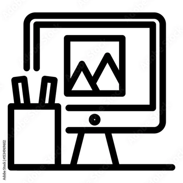 Fototapeta Design and Development. Design Studio vector icon illustration