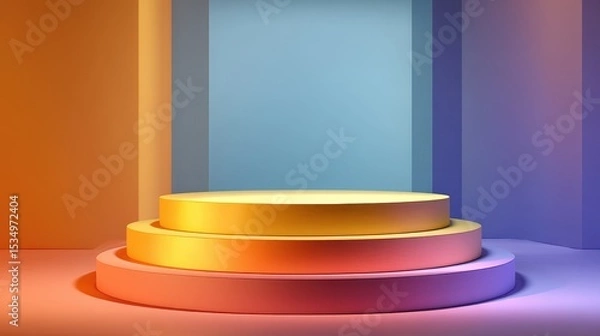 Obraz Vibrant podium with colorful background.