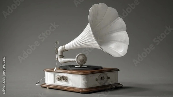 Obraz Vintage gramophone with elegant design.