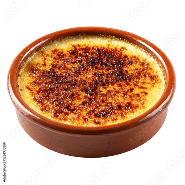 Obraz Delicious creamy dessert topped with caramelized sugar crust. transparent background