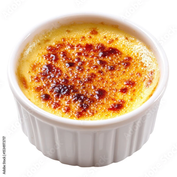 Obraz Delicious creamy dessert with a caramelized sugar top layer. transparent background