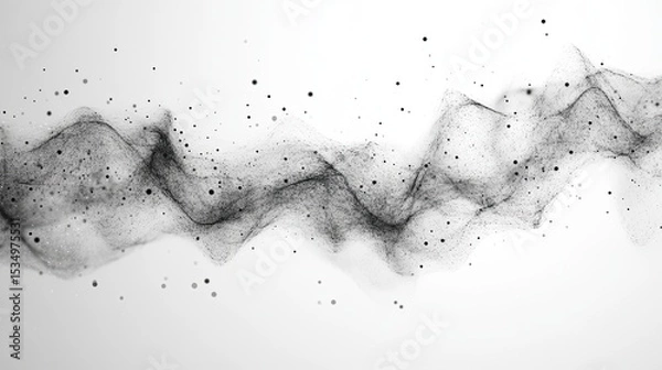 Obraz Grey particles on white background representing design, technology, and digital concepts in clean minimal style 