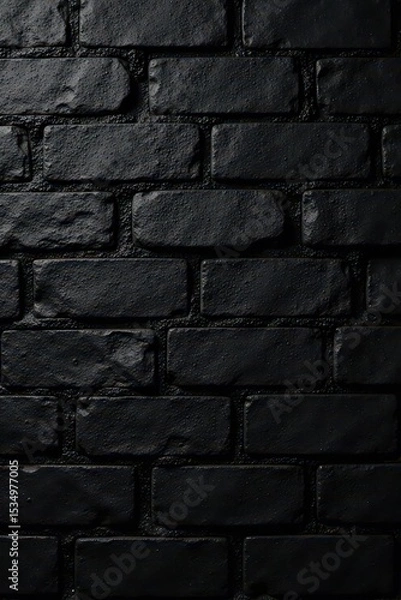 Obraz Slightly worn, matte black brick; subtle variations in tone , high-resolution, facade