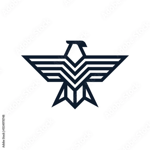 Obraz flying bird with big wings logo vector