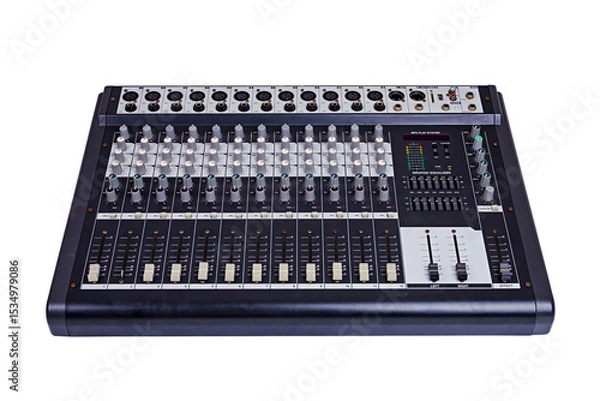 Fototapeta Audio sound mixer with clipping path isolated on white background.