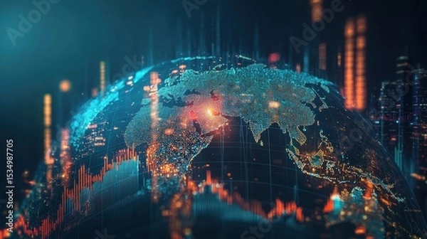 Obraz Investigate the impact of global economic events on investment markets. 