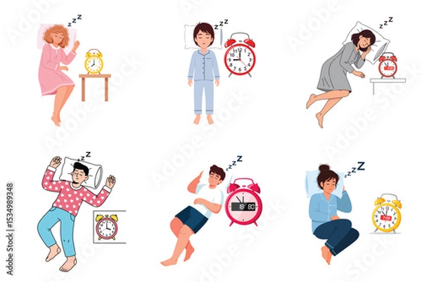 Fototapeta Sleeping with Alarm Clock