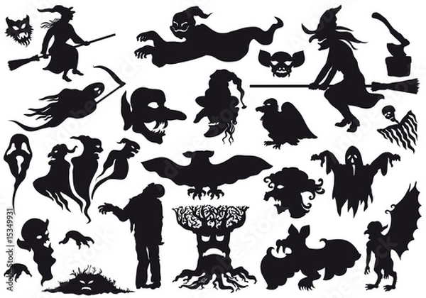 Obraz Halloween monsters silhouettes