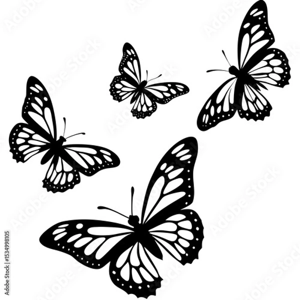 Fototapeta set of butterflies