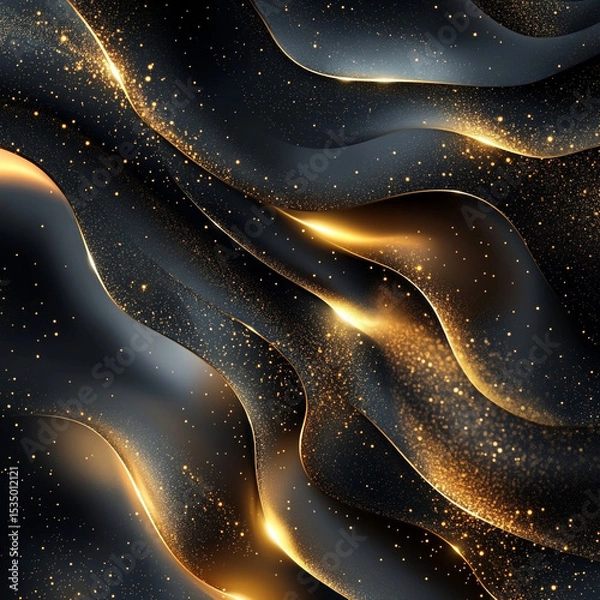 Fototapeta Black And With Background Gold Luxurious Gradient Fluid