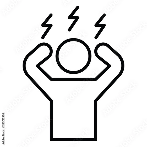 Obraz Stress icon simple flat icon vector symbol