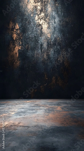 Fototapeta Grungy Industrial Wall and Floor with Textured Surface