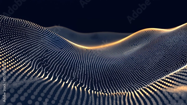 Fototapeta Abstract Digital Wave Form with Illuminated Dots