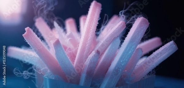 Obraz  Surreal Image of French Fries Using Infrared Techniques, Revealing Hidden Details and Temperature