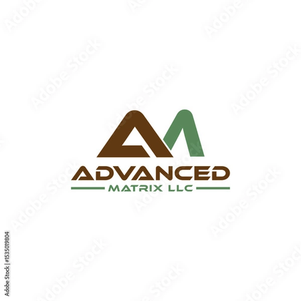 Fototapeta Design Logo letter AM ,Advanced Matrix LLC suistable for energy electric nature element vector editable 