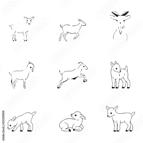 Fototapeta Group goat vector design