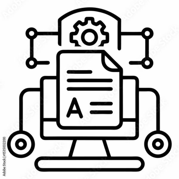 Fototapeta AI Content Outline: Generator Icon

