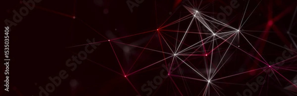 Obraz Polygonal background with dots and lines. Network connection structure. Science and technology. 3d