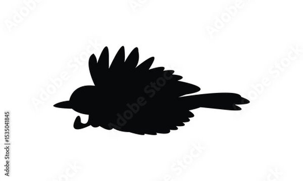 Fototapeta Amazonian umbrellabird bird Silhouette Design  And Vector Illustration. 