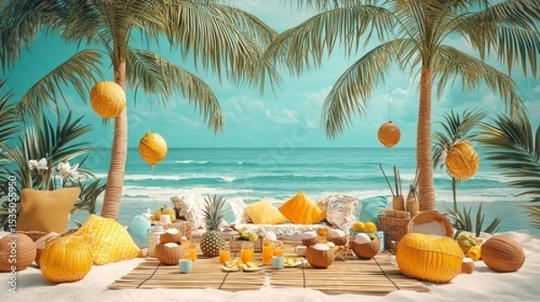 Obraz Tropical beach picnic (1)