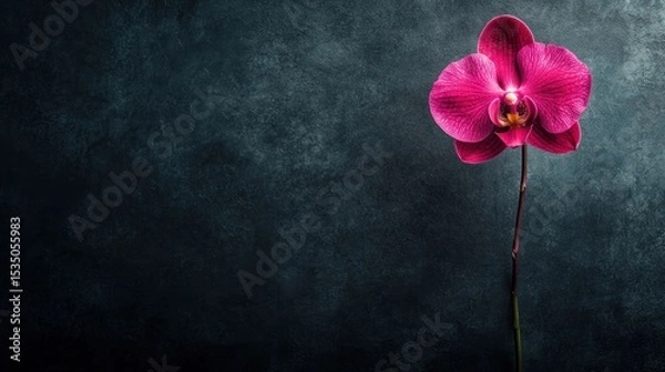 Obraz Deep Dark Background, Pink Orchid