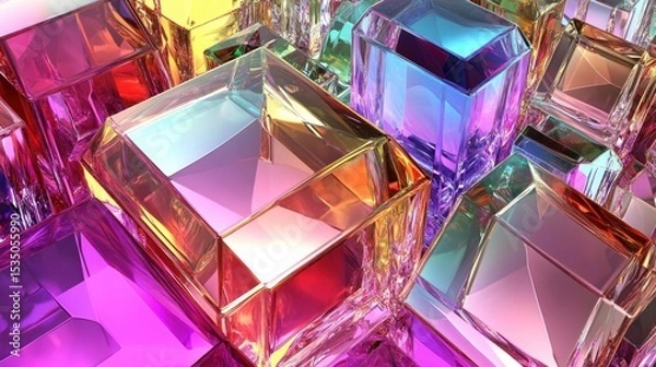 Obraz Colorful Glass Cubes Cluster