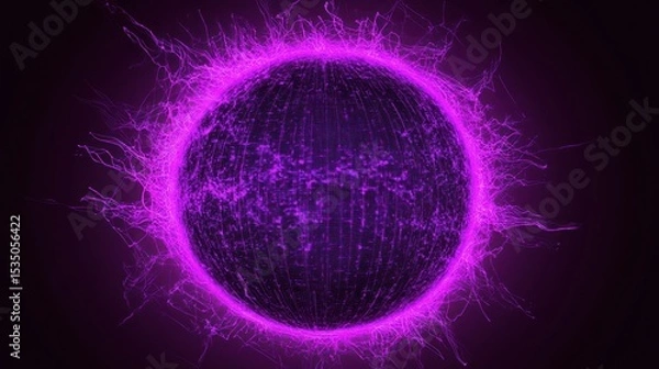 Obraz Purple sphere with radiating energy