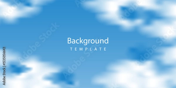 Fototapeta 
Blue Sky and Cloud Background Template with Soft White Clouds