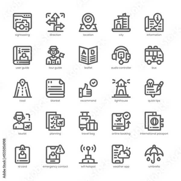 Fototapeta City Guide Icon pack for your website, mobile, presentation, and logo design. City Guide Icon outline design. Vector graphics illustration and editable stroke.