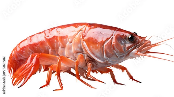 Obraz Red lobster closeup, detailed aquatic animal, ocean wildlife, vibrant underwater scene, nature sea creature, isolated on transparent background.