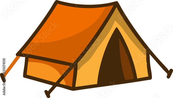Obraz 캠핑용 오렌지색 텐트 일러스트