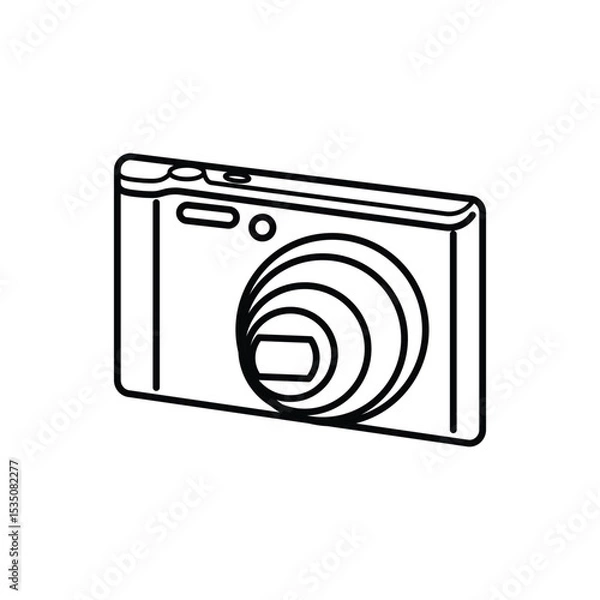 Obraz Colorful digital camera vector Line Art illustration 
