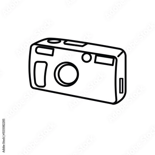 Obraz Camera Cartoon Vector Illustration Line Art Concept