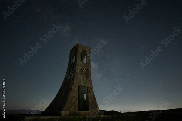 Obraz 美しの塔と天の川