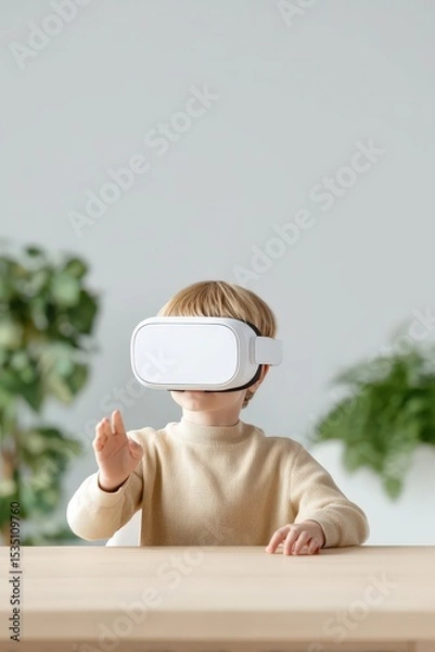 Obraz The boy is holding his hand up in the air