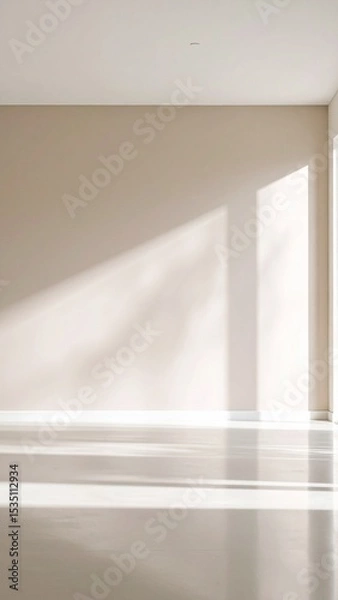 Obraz Sunlit Minimalist Empty Room Interior Design Mockup.
