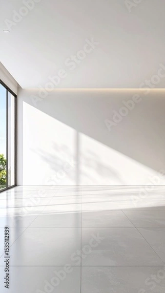Obraz Sunlit Modern Minimalist Interior Room Design Empty Space.