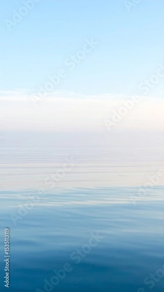 Obraz Serene Calm Blue Water Horizon Peaceful Sky Abstract Background.