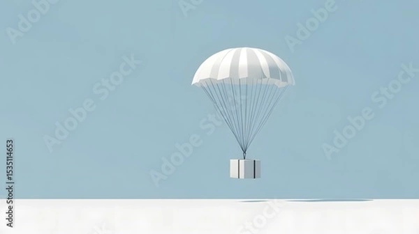 Fototapeta Detailed BLANK 2D Vector Art Showcasing Innovative Aerial Parcel Drop and Premium Postal Logistics with a Seamless Transparent Backdrop