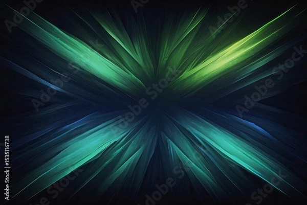 Fototapeta Abstract design radiating vibrant teal and green hues.