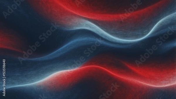 Fototapeta Abstract digital design with flowing red and blue textures.