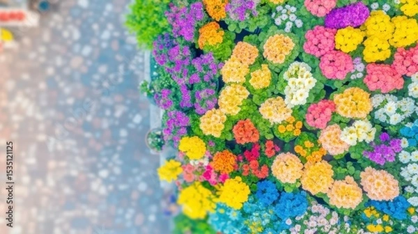 Fototapeta Rainbow of Flowers: A vibrant collection of colorful flowers in full bloom, creating a breathtaking display of nature's artistry.