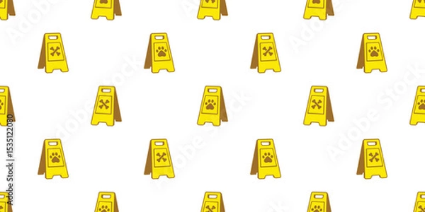 Obraz dog paw bone footprint seamless pattern warning slippery floor sign vector puppy pet cartoon tile background gift wrapping paper repeat wallpaper doodle illustration isolated design