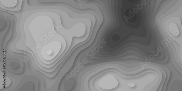 Fototapeta Papercut layers and paper cut topography vector art background banner texture. Abstract gray paper cut background with realistic shapes. Modern vector illustration for concept design.