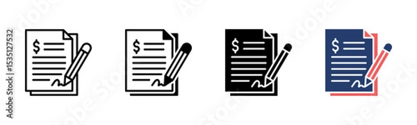 Fototapeta Loan Agreement icon sheet multiple style collection