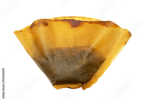 Obraz coffee filter used on white background